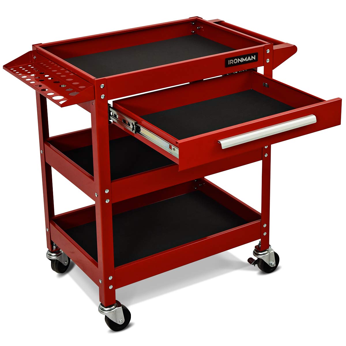 Super Saturday COSTWAY 3 Tier Tool Trolley On Wheel Metal Roller