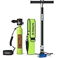 SMACO Mini Scuba Tank Diving Gear for Diver 0.5L Scuba Diving Tank Oxygen Cylinder with 5-10 Minutes Backup Diving Equipment Kit for Underwater Exploration Emergency Rescue Small Pony Bottle S300