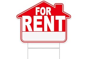 GXGGUS For Rent Sign with Stakes, 1-Pack 17"x13" Double-Sided Signs, Corrugated Plastic, H-Metal Stakes, Real Estate Sign