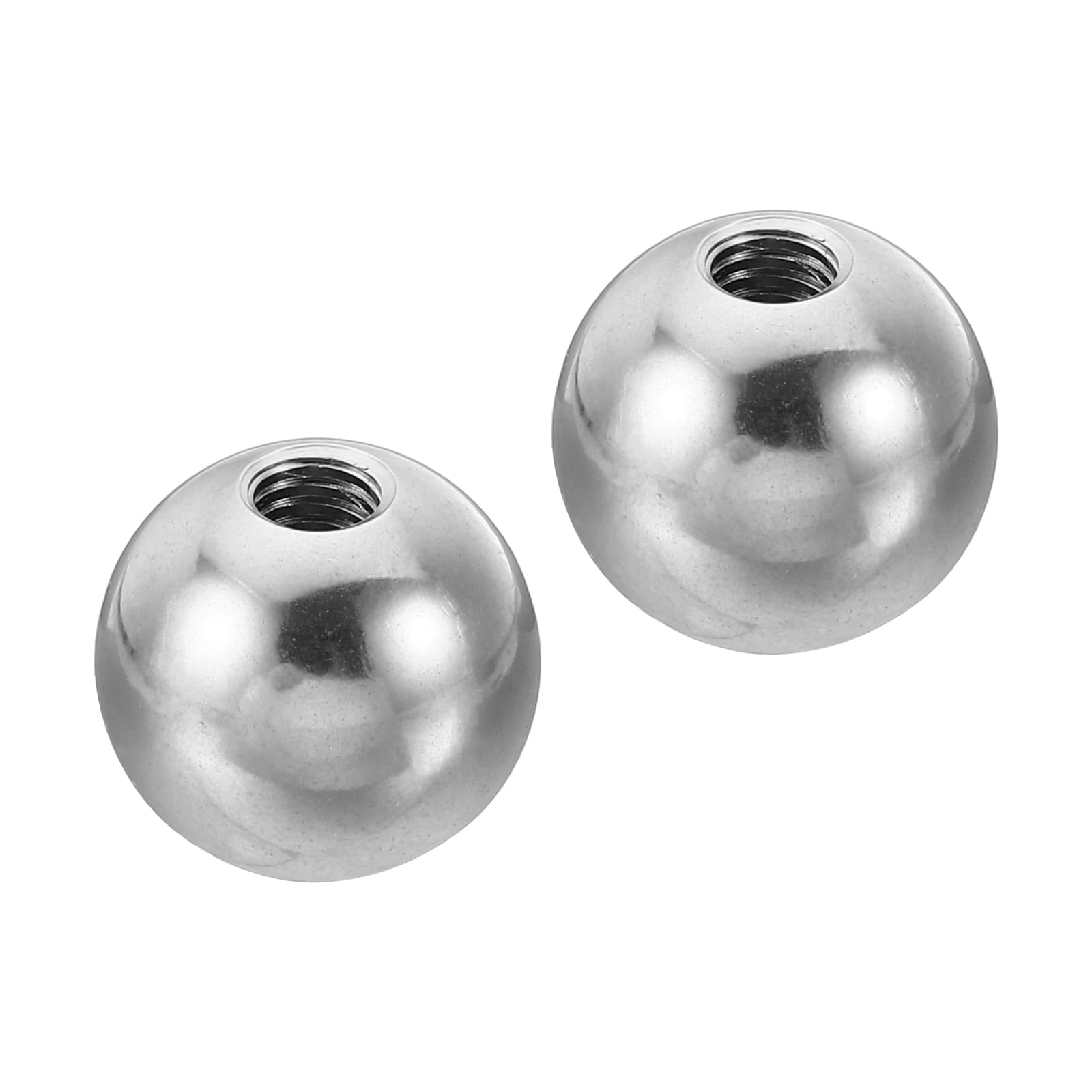 PATIKIL M6x20mm Ball Nuts Knob, 2 Pack Female Thread 304 Stainless Steel Round Blind Hole Screw Cap Cover for Lighting Machinery DIY Decoration, Silver