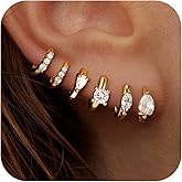 Mujahid 14K Gold Plated Stud single-ear Earrings for Women Hypoallergenic Cartilage Earrings for Multiple Piercing, Dainty Small Stackable Earrings Jewelry Set,Christmas Stocking Stuffers