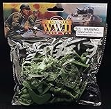 WWII US Infantry Paratroopers 24 Piece Set Green Plastic Toy Soldier Figures 1/32 Scale 2.25