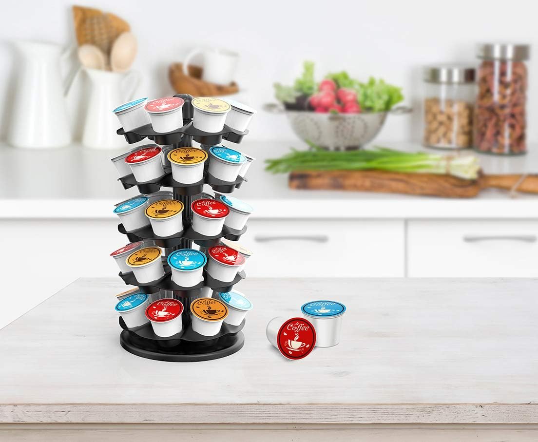 EVERIE Coffee Pod Carousel Holder Organizer Compatible with 40 Keurig K Cup Pods, KRS4005: Kitchen & Dining