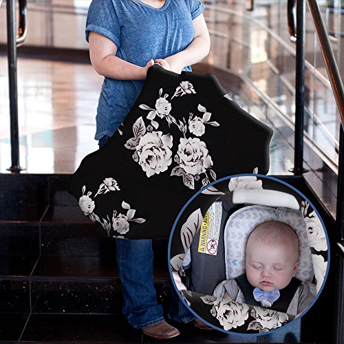 Nursing Breastfeeding Cover Scarf-Organic Cotton Baby Car Seat Canopy, Shopping Cart, Stroller, Car seat Covers by Metplus - Thumbnail 3