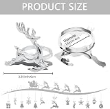 LATERN 12Pcs Silver Reindeer Napkin Rings 6cm Christmas Table Decor view 3