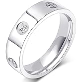 AmorArtSky Love Ring 18k Gold Silver Rings ：Friendship Ring With Screw Design Inlay Cubic Zirconia Stainless Steel Wedding Promise Bands Jewelry Mother's Day Birthday Gifts for Women, Size 6-10