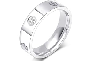 AmorArtSky Love Ring 18k Gold Silver Rings ：Friendship Ring With Screw Design Inlay Cubic Zirconia Stainless Steel Wedding Promise Bands Jewelry Mother's Day Birthday Gifts for Women, Size 6-10