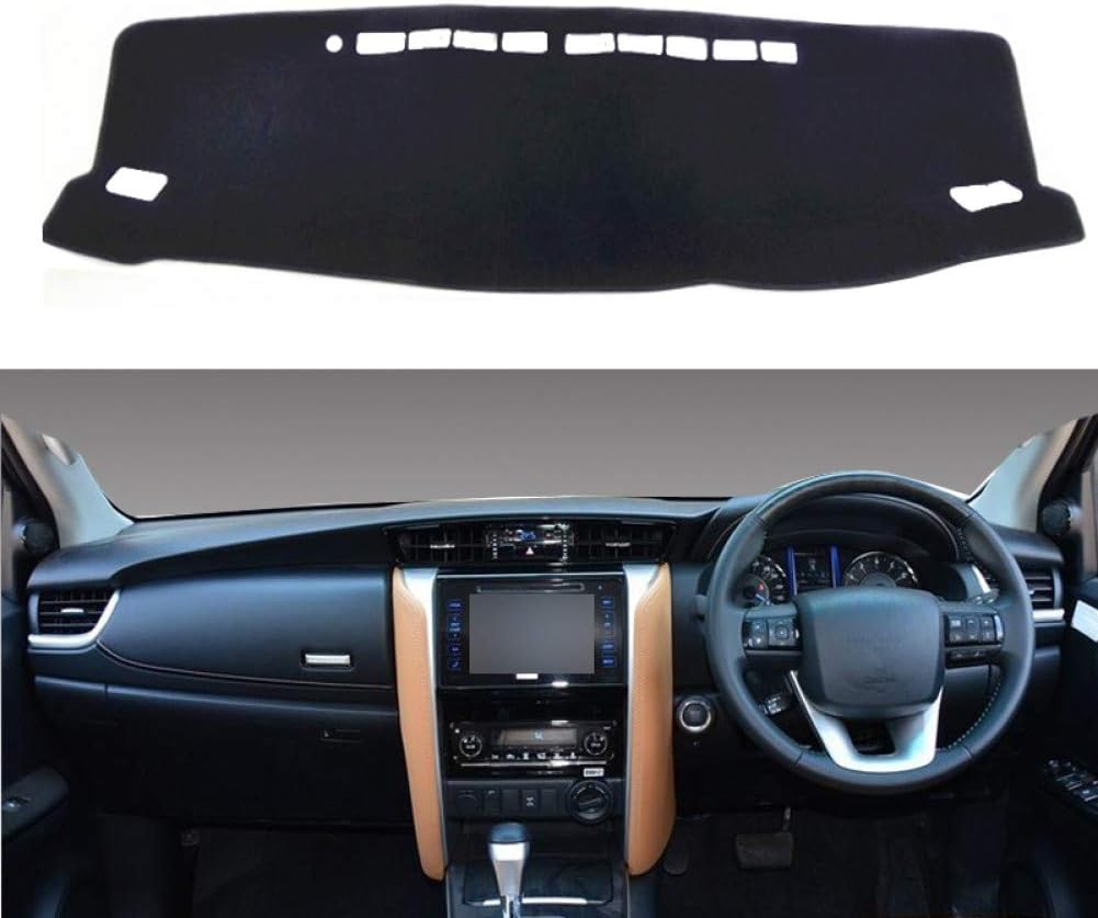 GYYBPDZPZ Car Dashboard Cover Silicone Non-Slip Carpet Anti-UV For Toyota Fortuner 2016-2018 Sun Shade Dash Board Cover Pad RHD
