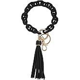 Chunky Chain Link Keychain Wristlet for Women Acrylic Key Ring Bracelet Cute Car Key Chain Holder