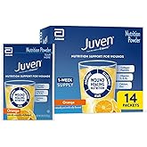 Juven Therapeutic Nutrition Drink Powder Including Collagen Peptides, Amino Acids, and HMB for Wound Healing Support, Orange, 14 Packets
