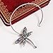 PANGRUI Exquisite Dragonfly Charm Bracelet Abalone Shell Bangle Cuff Antique Silver