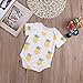 TheFound Newborn Unisex Baby Bodysuit Short Fruit Print Sleeve Romper Shirt One Piece Outfit 6-12M, Pineapple