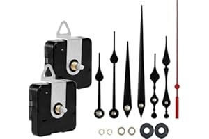 Roymnie 2Pcs Clock Mechanism Replacement Battery Operated Silent Clocks Kit Include Clock Hands DIY Repair Parts Shaft Length 16mm(20/32 inches) and 22mm(29/32 inches)