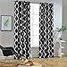 Melodieux Moroccan Fashion Room Darkening Blackout Grommet Top Curtains for Living Room, 52 by 84 Inch, Black (1 Panel)