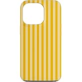 Yellow Citrus Stripes Geometric Vertical Lines Pattern Case for iPhone 13 Pro
