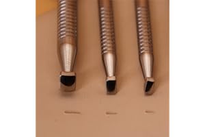 VJEWEBLU Leather Stamps Smooth Angle Beveler Stamping Tool Beveling Set 3pcs Undercut Beveler Stamps 304 Stainless Steel Carving DIY LeatherCrafts Kit