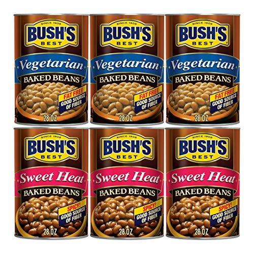 Bush's Best Baked Beans Variety Packs, 3 Vegetarian, 3 Sweet Heat, 28