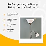 MiniSun Modern Black Brushed Chrome 2 Way Floor Lamp Mother Father Child view 3