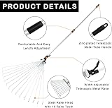 Unibos Garden Rake 25 Tines Telescopic 160cm Adjustable Handle view 2