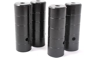 KHEbikes KHE BMX Axle Pegs Foot Pegs 2 x 10 mm 3/8 Inch and 2 x 14 mm Thread Black Pack of 4