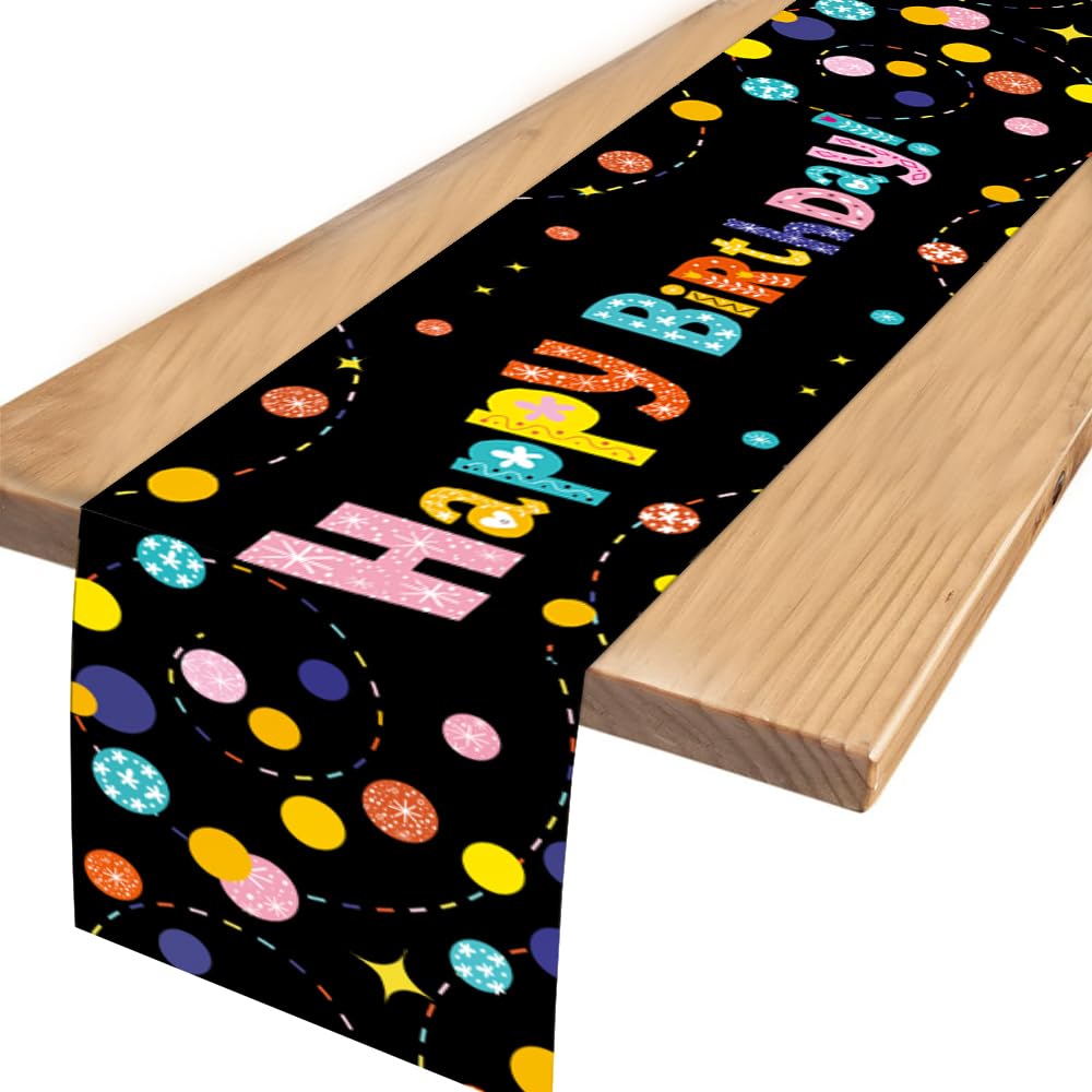 Senken Table Runner Birthday Birthday Girl, Table Runner Black Pink, Sweet (Children's Birthday) — image 1