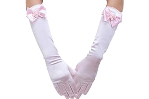 AWOCAN Princess Satin Gloves - Formal Bow Flower Gloves