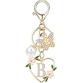 OKAICEN Gold Heart Initial Letter Keychain for Women Key chain Keyring for Purse Handbags Backpack Charm