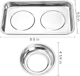 Okllen 6 Pc Magnetic Parts Tray Set Stainless Steel Heavy Duty Screw Nut Bolt view 2