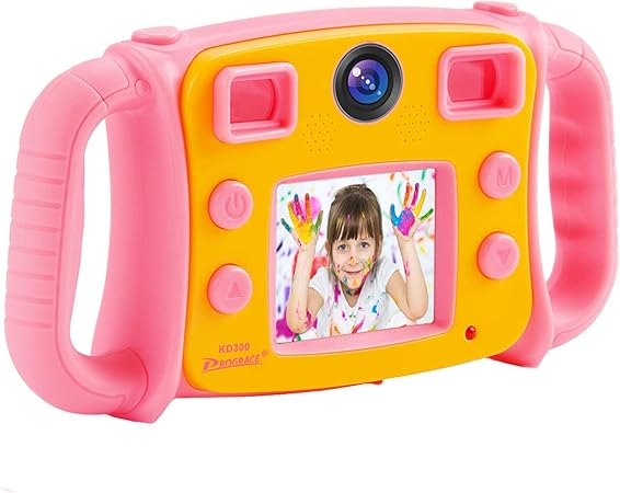 Amazon Prograce 子供用カメラ 女の子向けギフト 1080p 子供用自撮りカメラ 子供用ビデオカメラ 2インチ Lcd デュオカメラ 4倍デジタルズームビデオカメラとゲーム 電子玩具 キッズ家電 おもちゃ