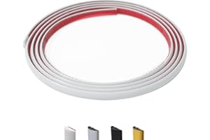 JSIWOTH 9.8 Ft Peel and Stick Wall Molding Trim, D-Shape Flexible Molding Trim White(Paintable) for Backsplash, Mirror, Wall,