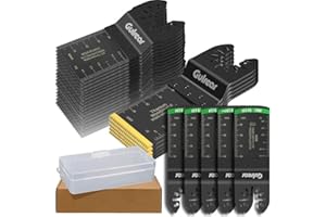 50PCS Universal Oscillating Tool Oscillating Saw Blades, Include 5PCS Titanium Oscillating Multitool Blades for Metal and Har