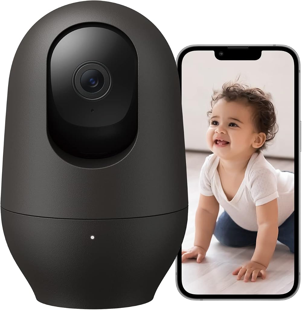 nooie 2K Baby Monitor Pet Camera 360 Pan Tilt Wi-Fi App Night Vision Alexa