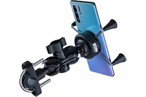 TURN RAISE Pro Motorcycle X-Grip Motorbike Cell Phone Holder with 2.1A USB Charging Port for iPhone 5 5s 6 6Plus iPhone 8 X G