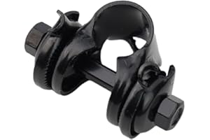 Bicycle Saddle Fixed Clip Seatpost Adapter for 24mm Double Rail Saddles, Carbon Steel Black Bike Seat Clamp with Concave-Conv