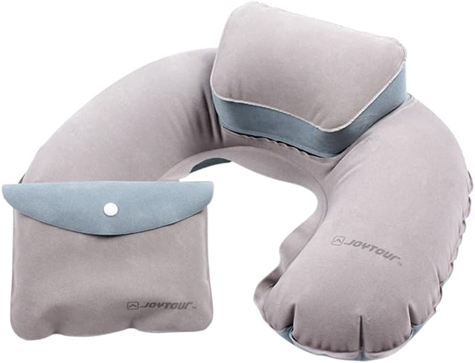 Coussin De Nuque Gonflable Avec Pompe Intégrée - Bleu, 36x20x11 Cm | Pour Voyage, Bureau, Détente - 12