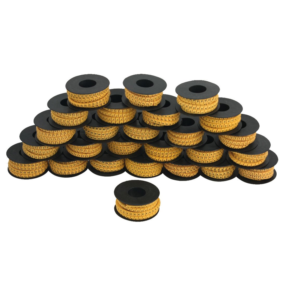 Sourcingmap 26 Rolls PVC Concave Conversed Shape 1.5mm2 Cable Markers Letter A-Z