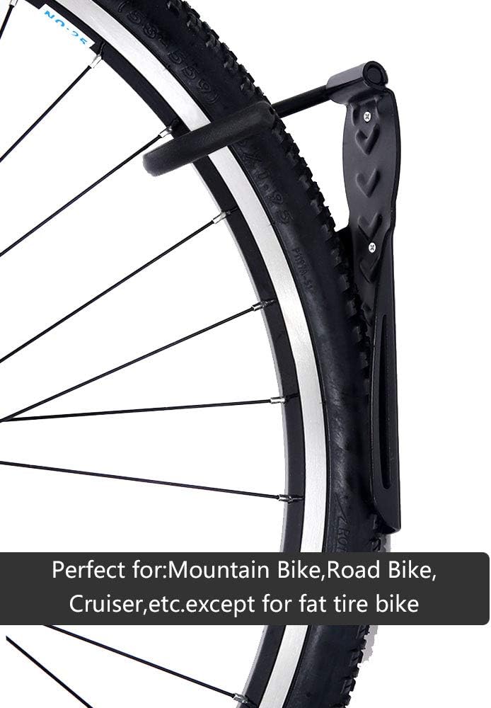 Dirza Bike Wall Mount Rack with Tire Tray - Vertical Bike Storage Rack for Indoor, Garage, Shed - Easy to install - Great for Hanging Road, Mountain or Hybrid Bikes - Screws Included - 2 Pack : Sports & Outdoors