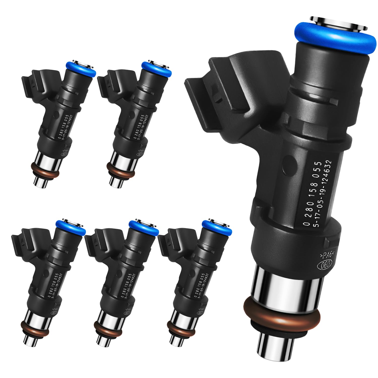 Photo 1 of Fuel Injectors Fits For Ford: Ranger 2005-2011 / Mustang 2005-2010 / Explorer (& Sport Trac) 2006-2010, For Mercury: Mountaineer 2006-2010, For: Mazda B4000 2005-2010 V6 4.0L,OE # 0280158055 (6 Pcs)