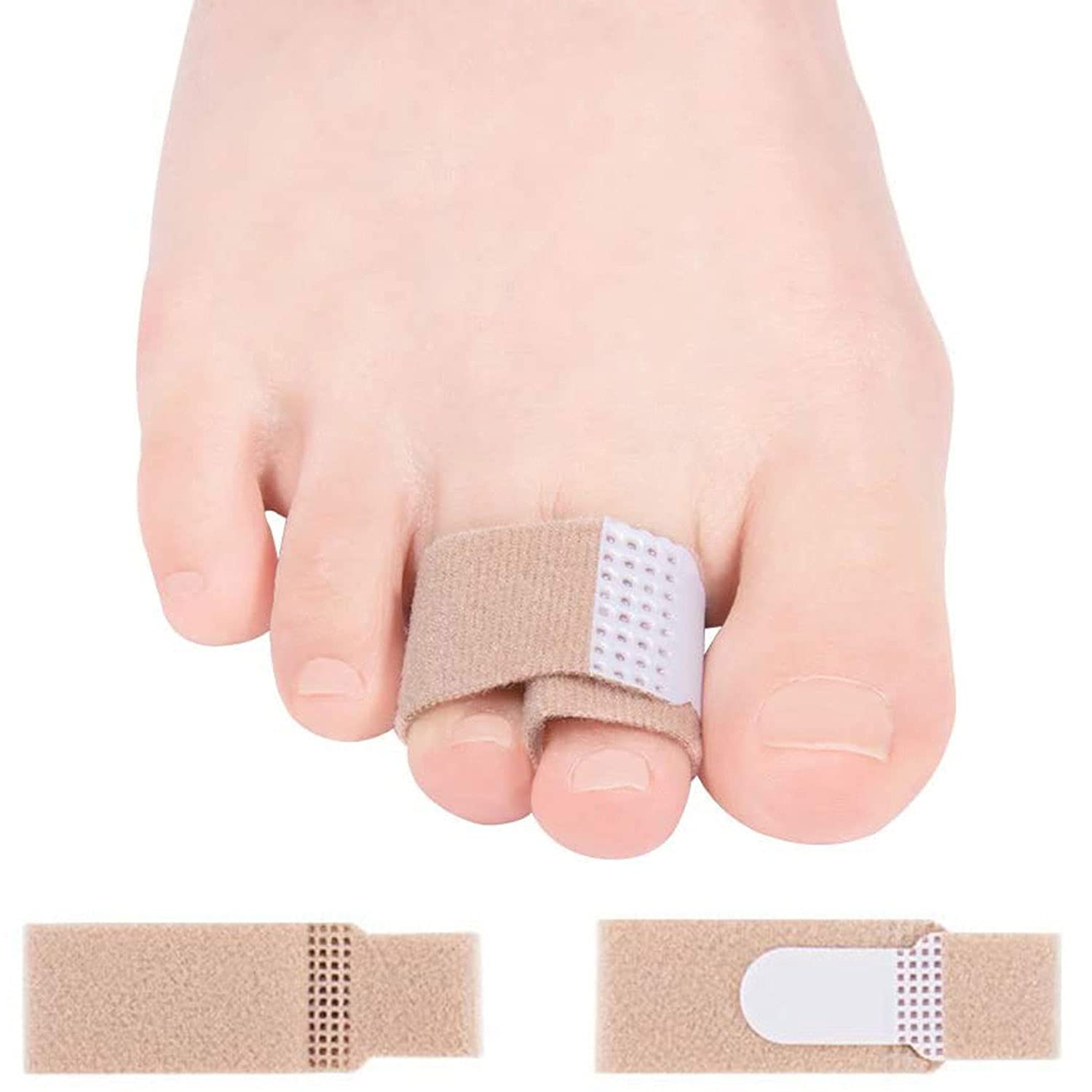 PEDIMEND 8PCS Hammer Toe Straightener, Hammer Toe Splints, Toe Cushioned Bandages for Correcting Hammer Toes, Broken Toes, Crooked Toes and Overlapping Toes