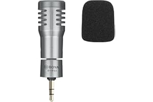 BOYA BY-P4A External Camera Microphone 3.5mm TRS Mini Camera Mic with Noise Reduction for DSLR Camera/Camcorder/YouTube/Vlogging/Video Recording