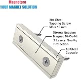 Magnetpro 8x Rectangular Magnets 20kg Force 40x13.5x5mm Countersunk Hole view 2