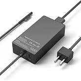 YBRUZRUB 65W Surface Pro Charger Compatible with Microsoft Surface Laptop 2 3, Surface Pro X 11 10 9 8 7 6 5 4 3, Surface Go 2 Go 3, Surface Book 1 2 Microsoft Surface Charger Power Supply Adapter