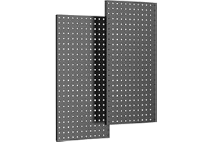 TORACK 2-Pack 12x24 inch Metal Pegboard Panels for Garage Wall, Tool Organizer Pegboard for Workbench, Workshop, Tool Storage Peg Board for Pegs(Black)