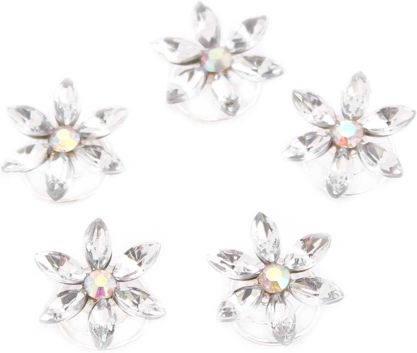 Clear Elsa Frozen Snowflakes Rhinestones Hair Clip Jewelry 5pcs Set