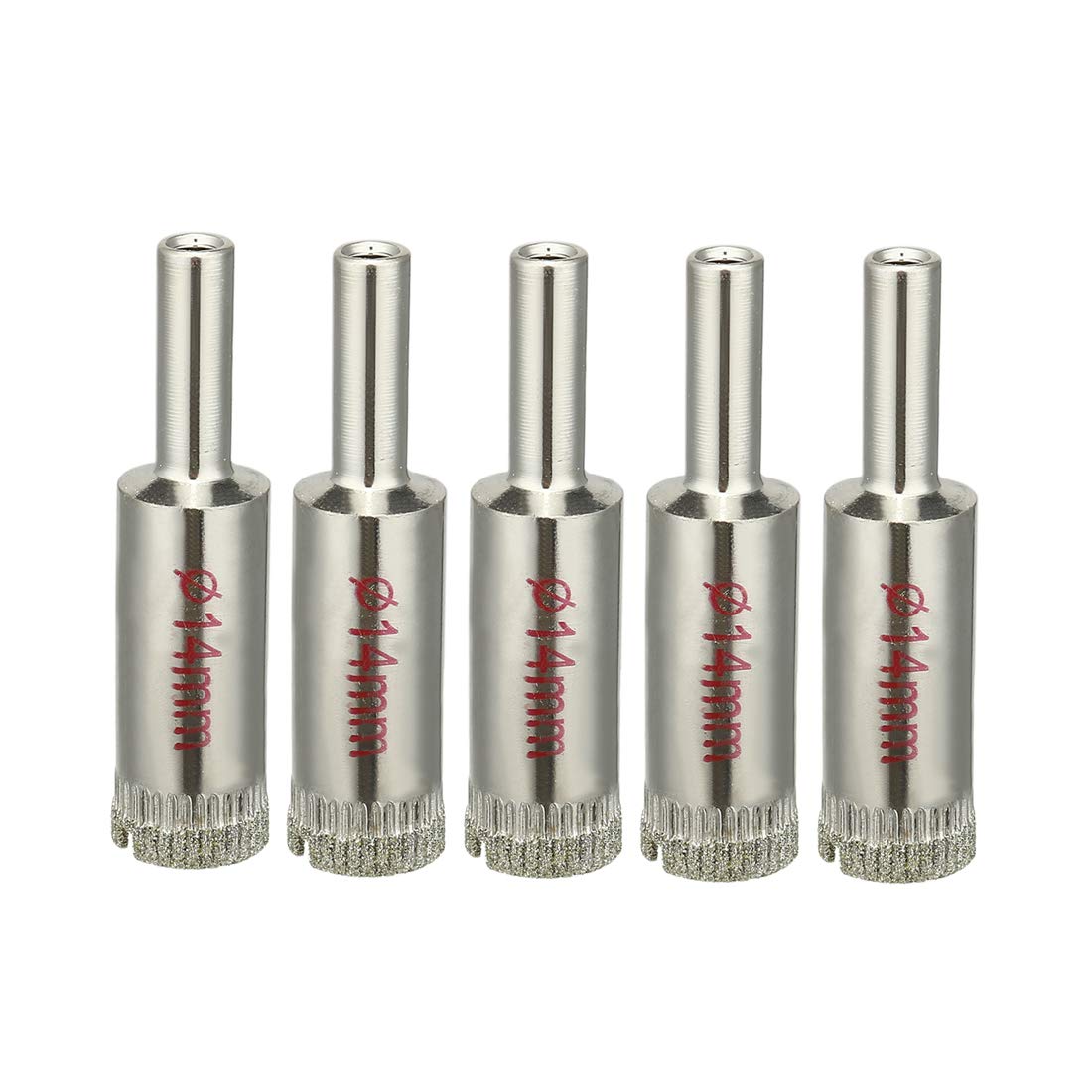 sourcingmap 5Pcs 14mm Diamond Coated Hole Saw Drill Bits for Glass Ceramic Tile Marble Rock Porcelain Bottles Pots Brick