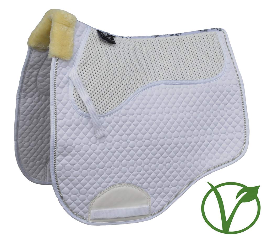 Rhinegold Unisex's 446-P-WH Non-Slip Gel Straighter Cut Saddle Cloth, White, Pony