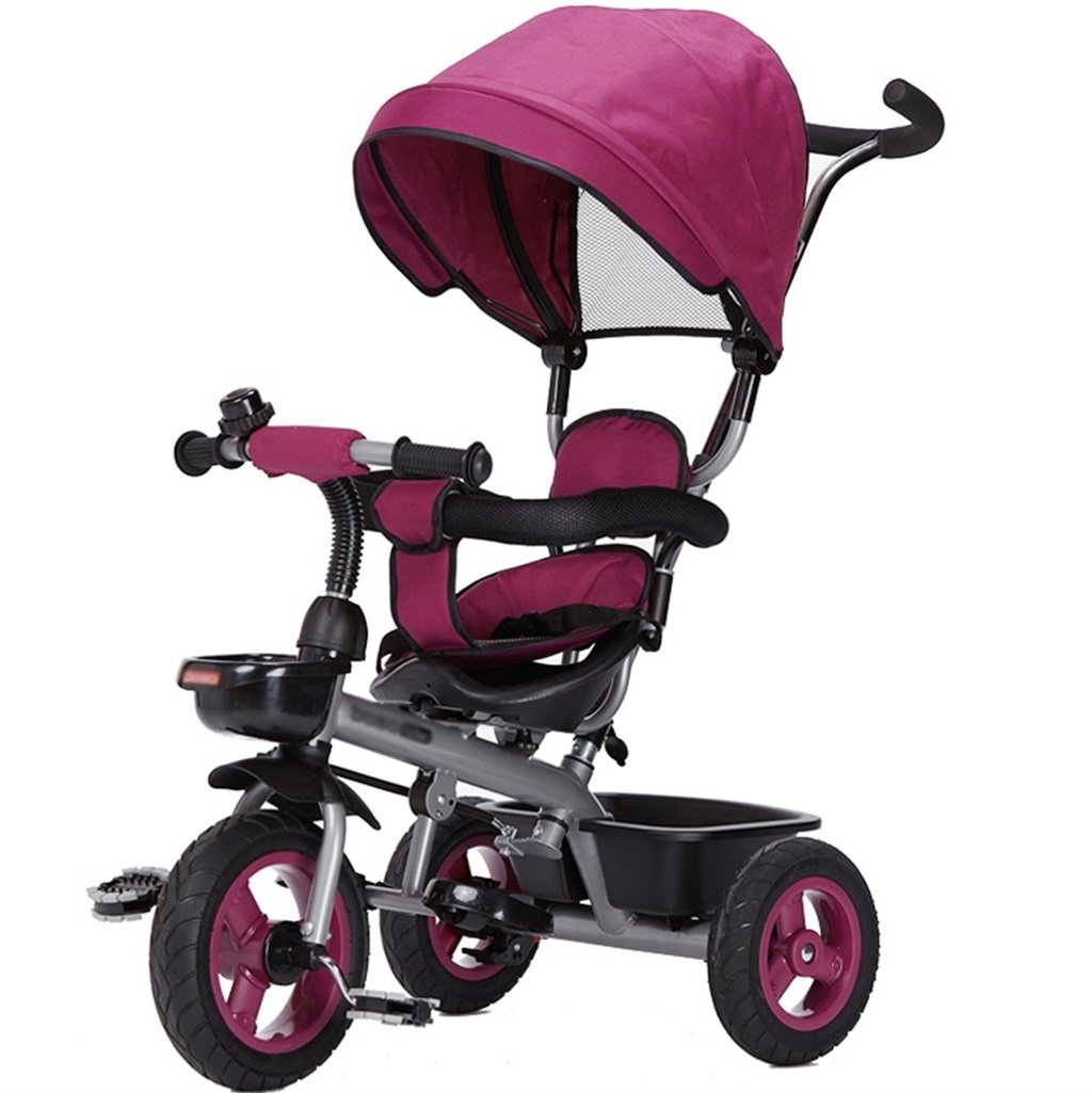 三輪車の赤ちゃんキャリッジバイク子供のおもちゃの車のチタンの空の車の自転車3つの車輪 保護的な天井 少年 少女 1 3 5歳 色 パープル ぱ ぷる B07dvcm91w パープル ぱ ぷる パープル ぱ ぷる Hundeskovene Dk