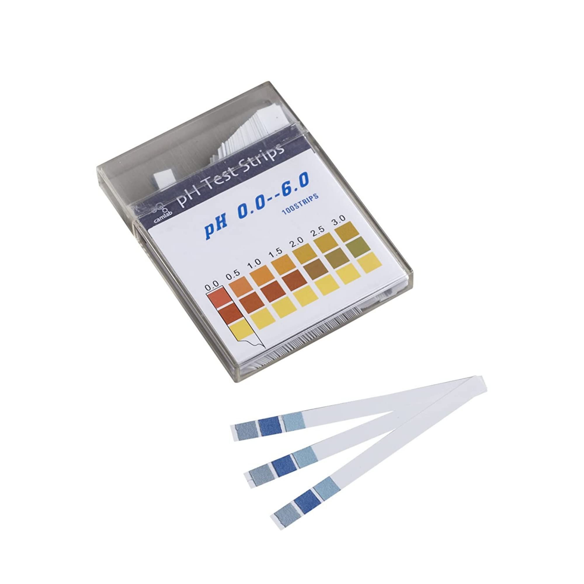 Camlab Water 1192615 pH Indicator Testing Strips pH 0.0-6.0 (Pack of 100)