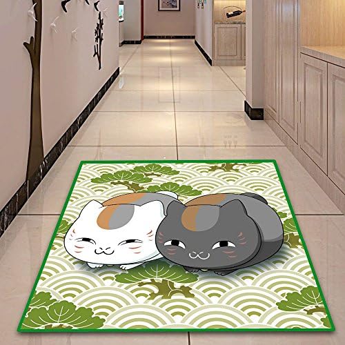 Cartoon Anime Natsume's Book of Friends Rug Soft and Absorbent Bath Carpet Welcome Entrance Door Mats for Living Room Bedroom Kitchen Pet and Living Room Mat (80cm/31.49", A)