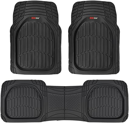 Motor Trend Mt 923 Bk Black Flextough Contour Liners Deep Dish Heavy Duty Rubber Floor Mats For Car Suv Truck Van All Weather Protection